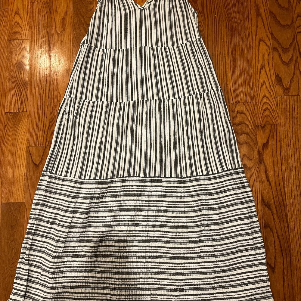 Marine Layer Black and White Striped Dress